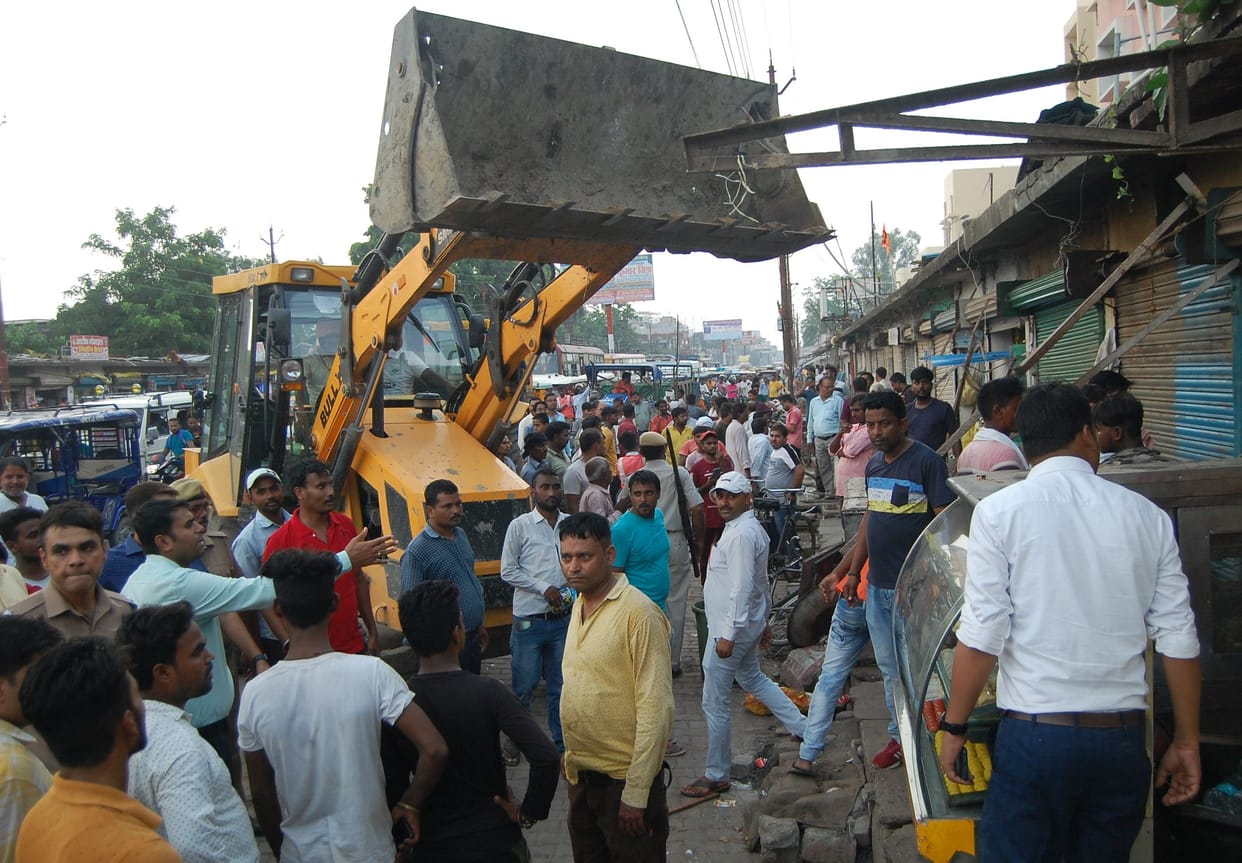 encroachment erased from civil lines road
