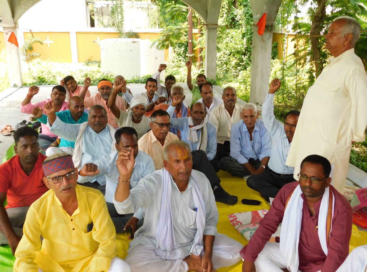 Indian Farmers Union gave a sit-in