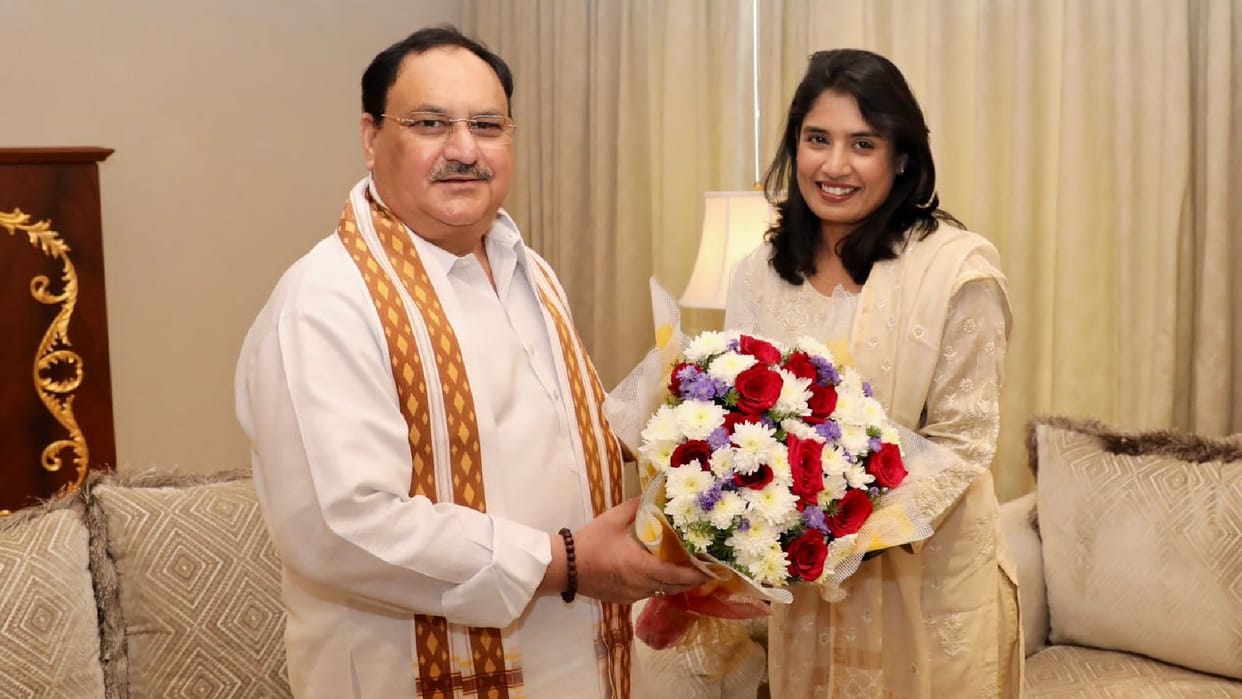 Mithali raj meets BJP National President JP Nadda in Hyderabad fan ask when will join BJP