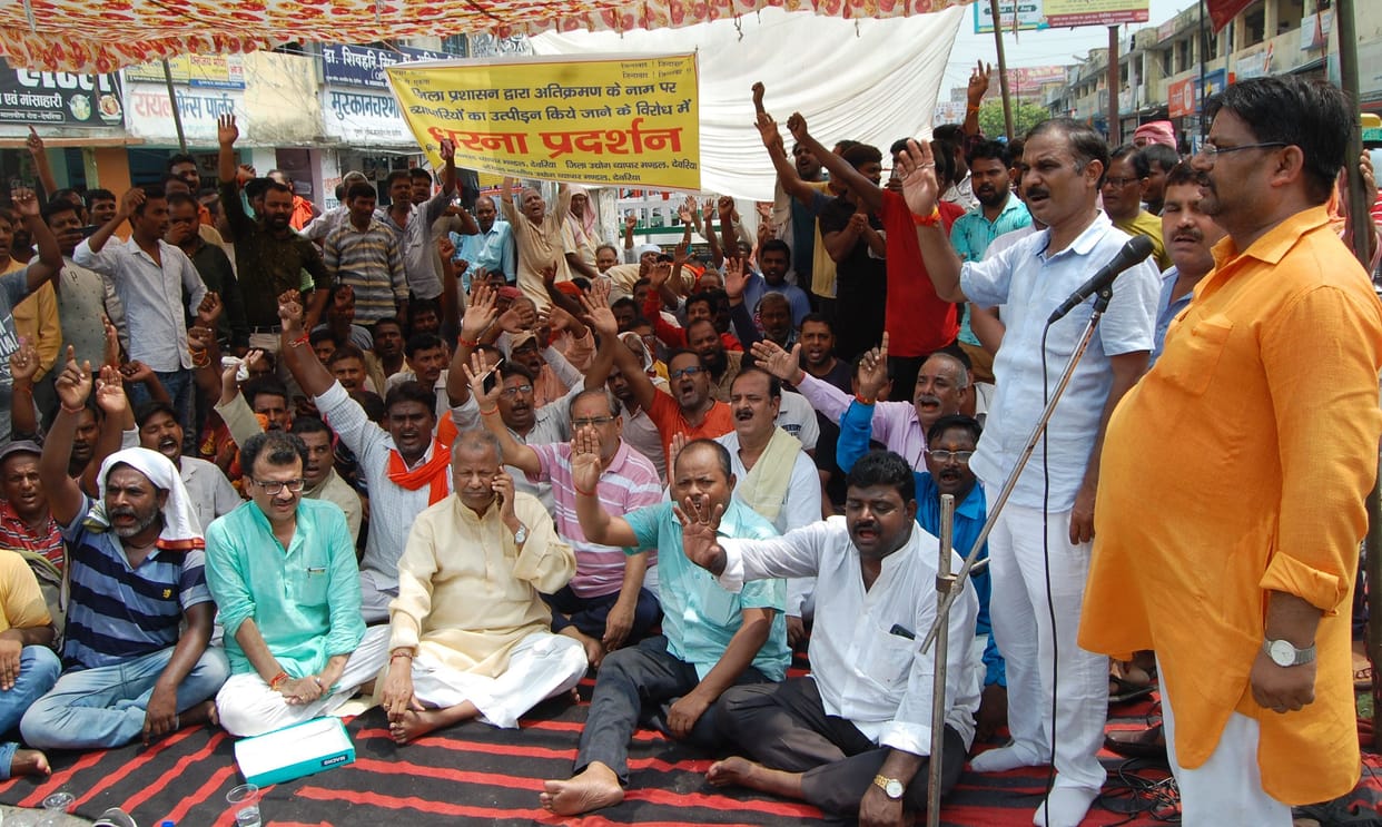protesr against evroachment erasing
