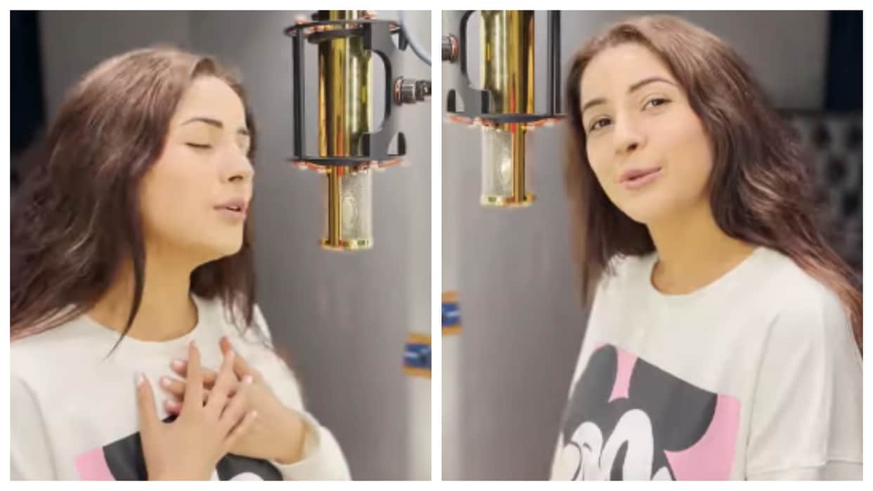 Shehnaaz Gill shares a video of her on social media singing Neha Kakkar Taaron Ke Shehar song