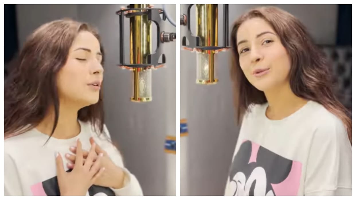 Shehnaaz Gill shares a video of her on social media singing Neha Kakkar Taaron Ke Shehar song