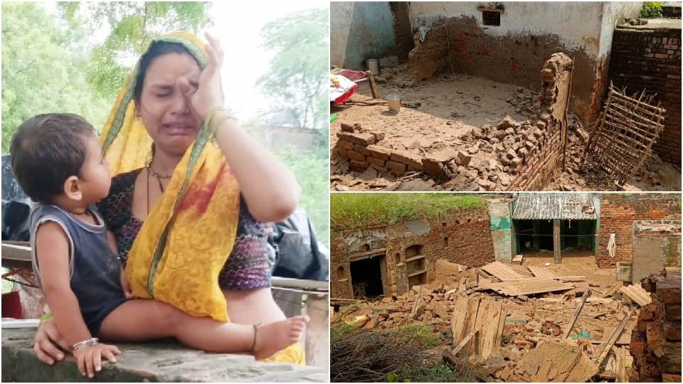 Chambal River Flood water level decreasing painful pictures of 38 Villages Of Bah And Pinahat In Agra