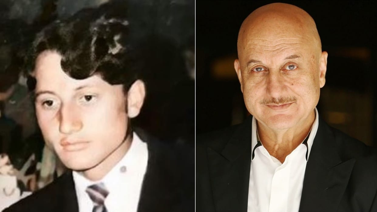 Anupam Kher shared a throwback picture of his teenage time users said never seen such a handsome young man