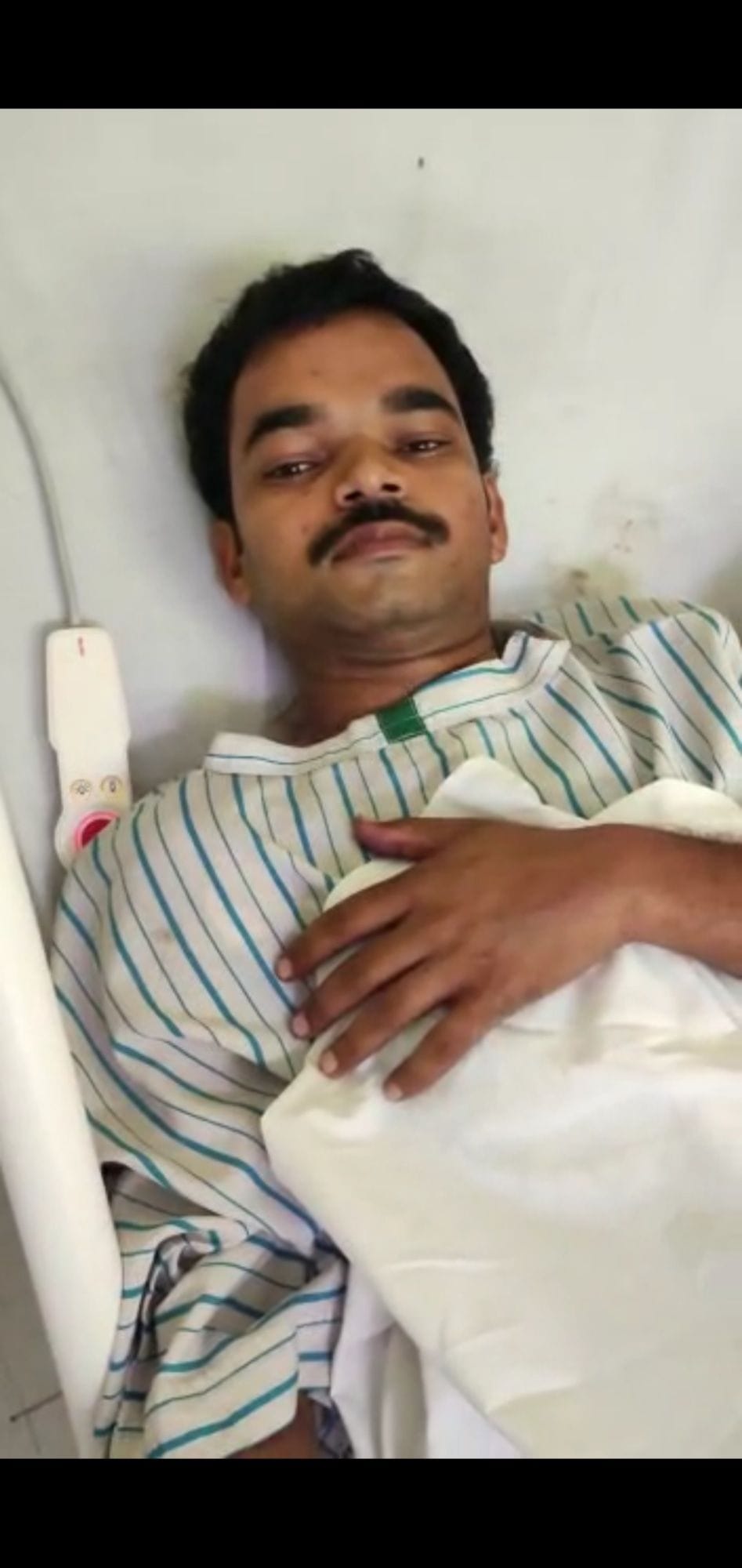 injured due to pole fallen came out from coma on 4th day
