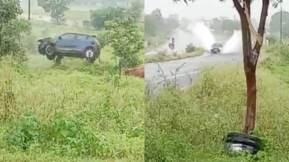 Car overturned 5 times in five seconds on Chhindwara-Nagpur highway MP Tweeted accident video
