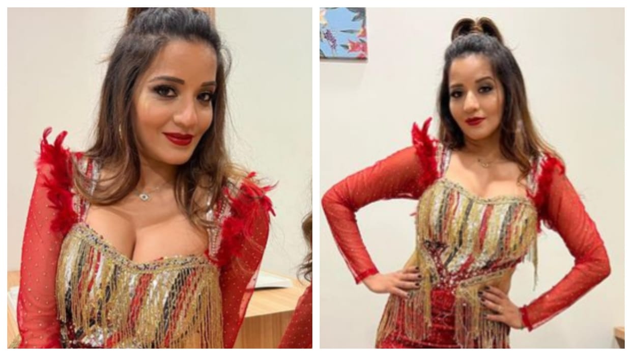 Bhojpuri actress Monalisa shares her Sizzling photos in red dress from latest event