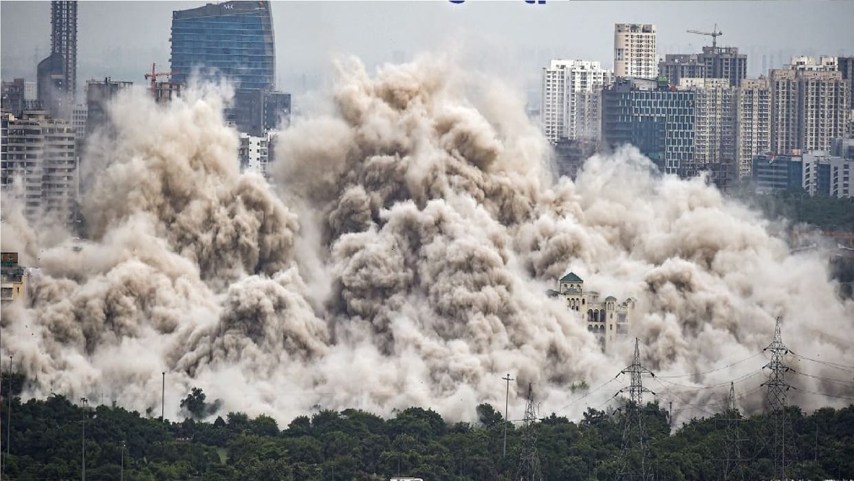 Supertech Twin Tower Demolition agra Family reached Noida after travelling 200 KM to see