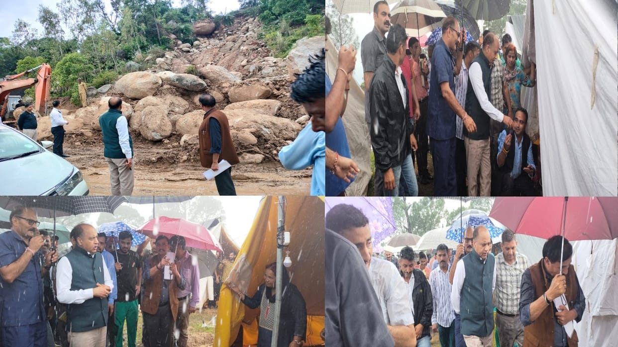 CM Jairam reached Kakrotighatta chamba to meet the affected after Leaving Shahpur tour in the middle