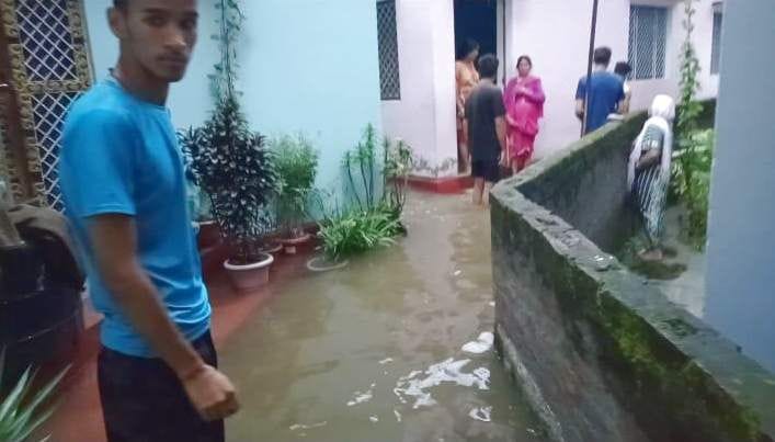Debris entered two houses due to power house canal breakdown