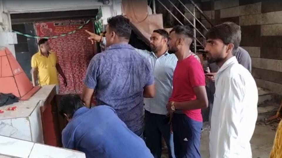 A mischievous person vandalized temple in Aligarh s police station Bannadevi one person arrested