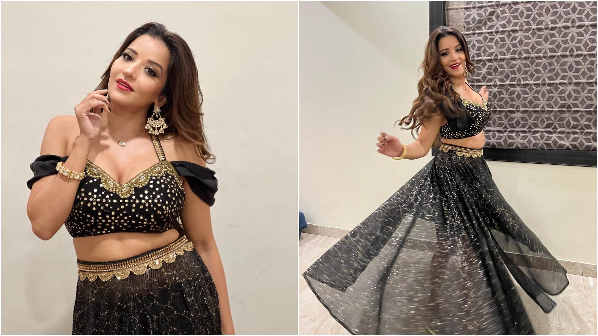 bhojpuri actress monalisa latest photos in black dress went viral on internet