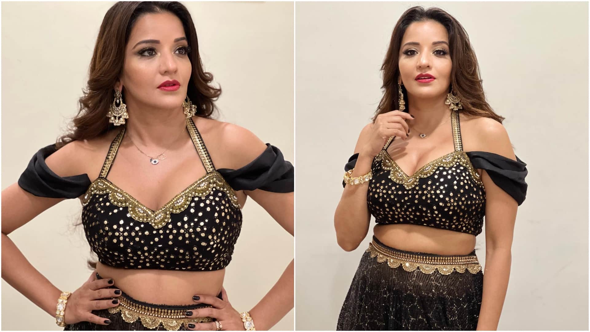 bhojpuri actress monalisa latest photos in black dress went viral on internet