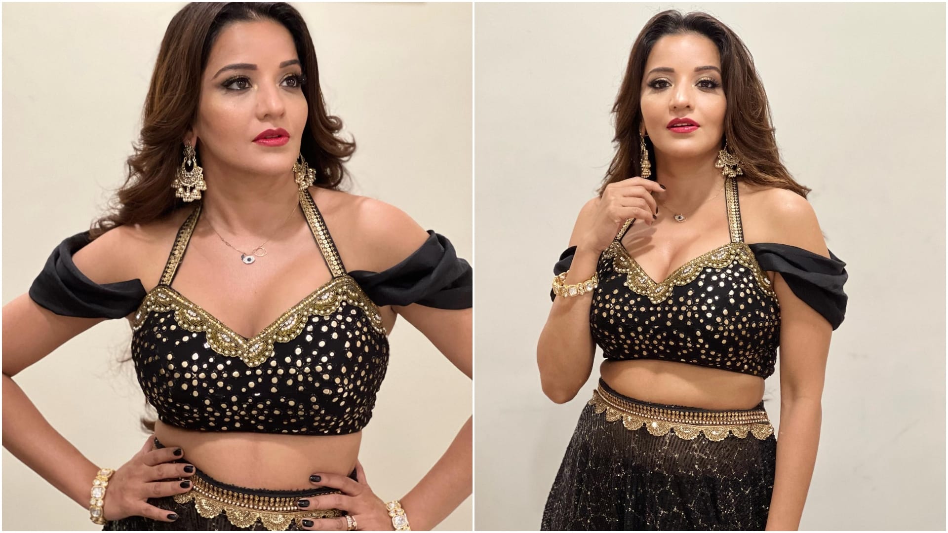 bhojpuri actress monalisa latest photos in black dress went viral on internet