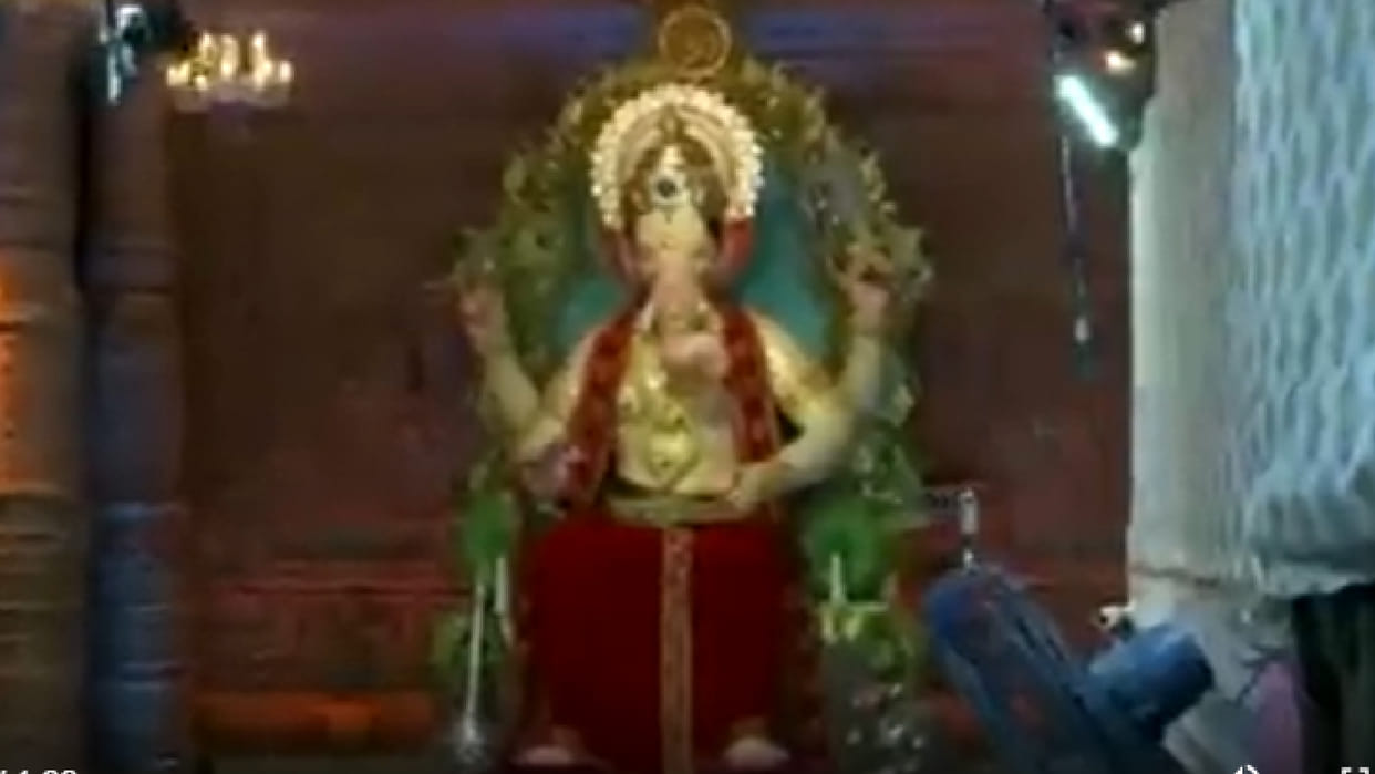 Maharashtra The first look of Lalbaugcha Raja unveiled in Mumbai ahead of Ganesh Chaturthi Video