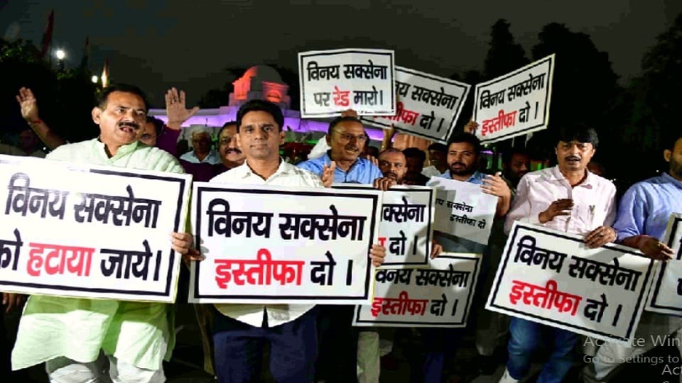 AAP MLAs sit inside Delhi Assembly at night demanding resignation of LG Vinay Kumar Saxena