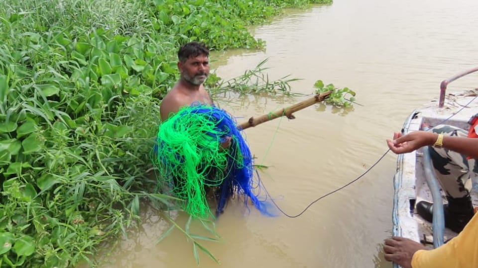 Plastic rope recovered from Sutlej river in hussaniwala of Punjab