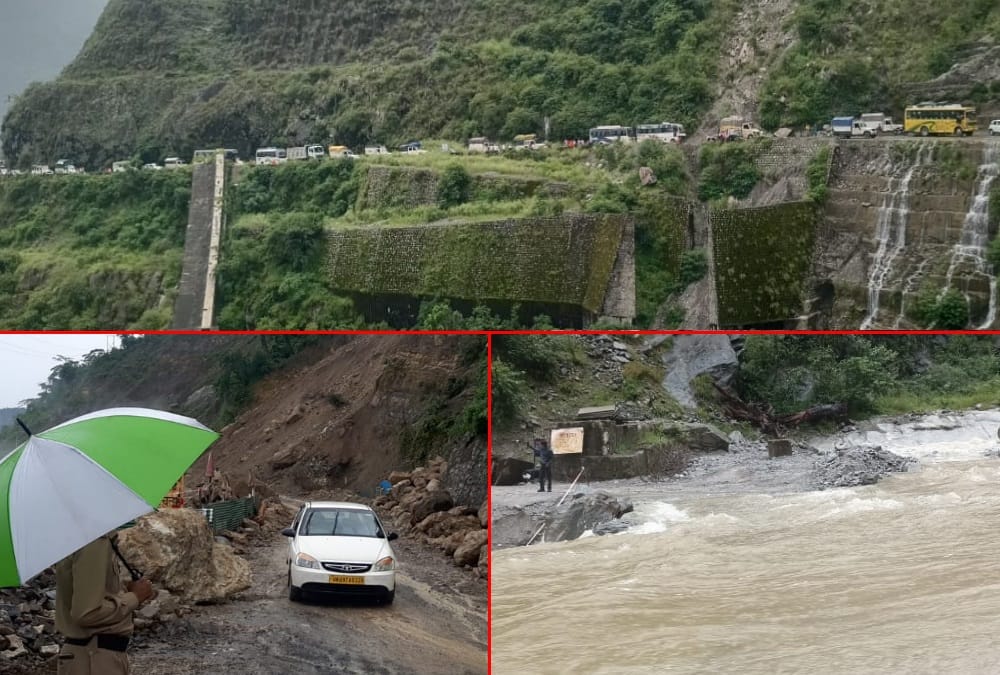 Landslide in uttarakhand: Yamunotri  Gangotri and Badrinath Highway closed long traffic jam
