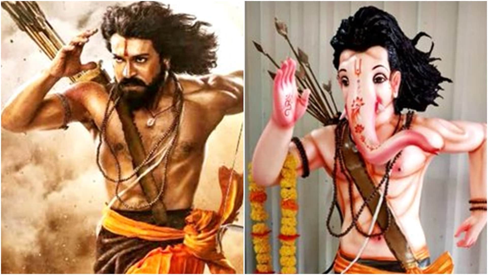 ganesh chaturthi 2022 lord ganesha idol inspired from ram charan rrr look
