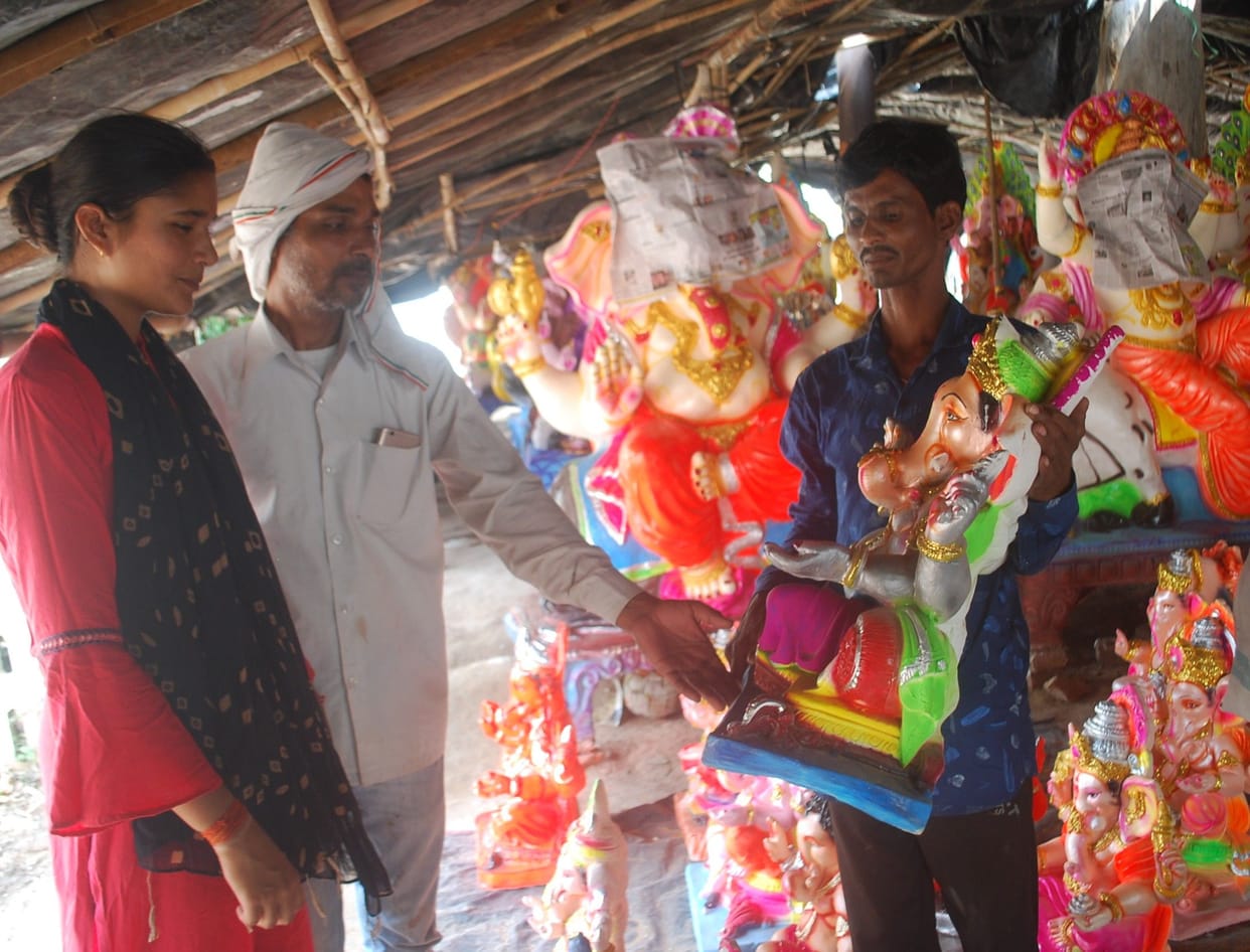 Shadow of Ganesh festival on Braj's Dehri