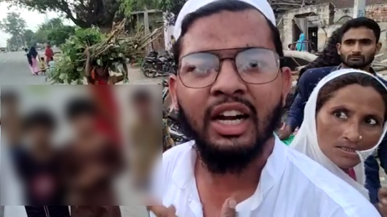 Stones pelted on police by women during apprehending the accused in Bijnor