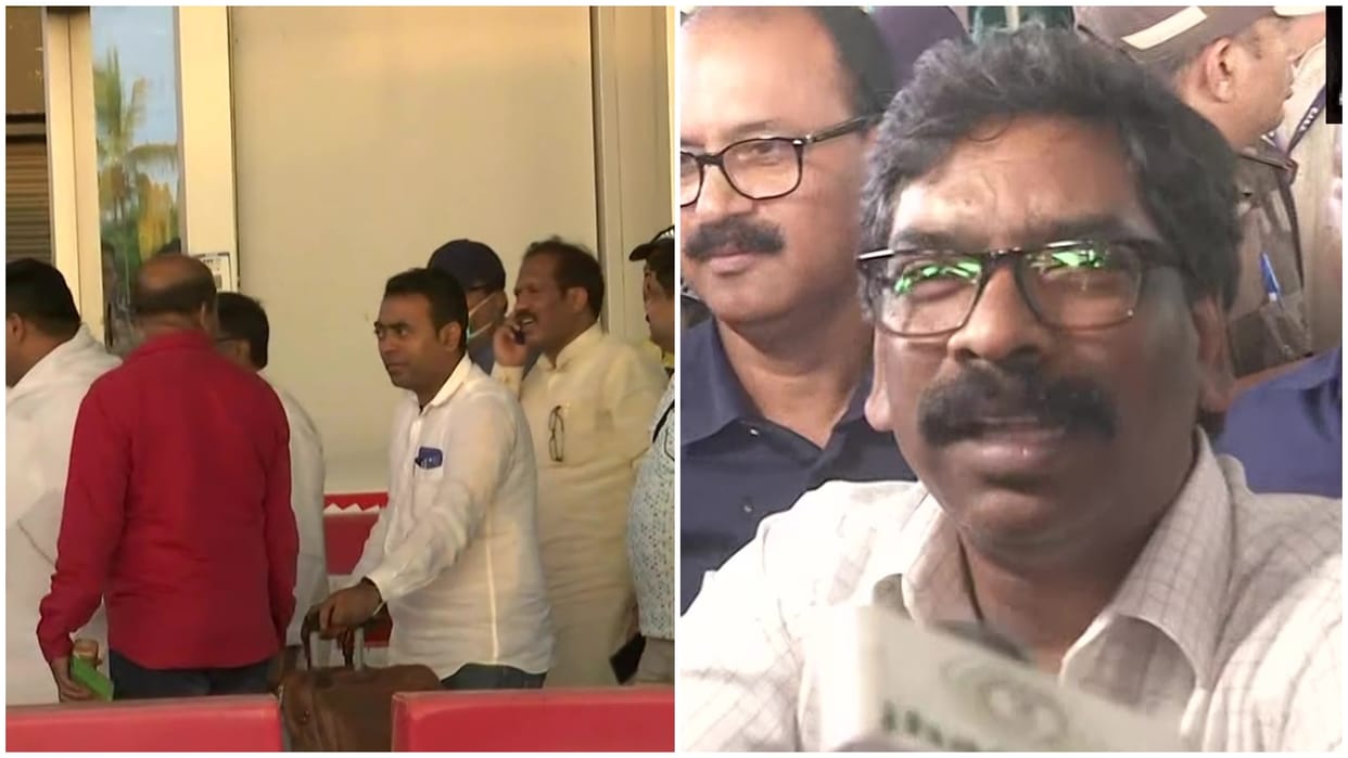 Jharkhand Politics Hemant Soren Mla go to Raipur Chhattisgarh Indigo flight Booked
