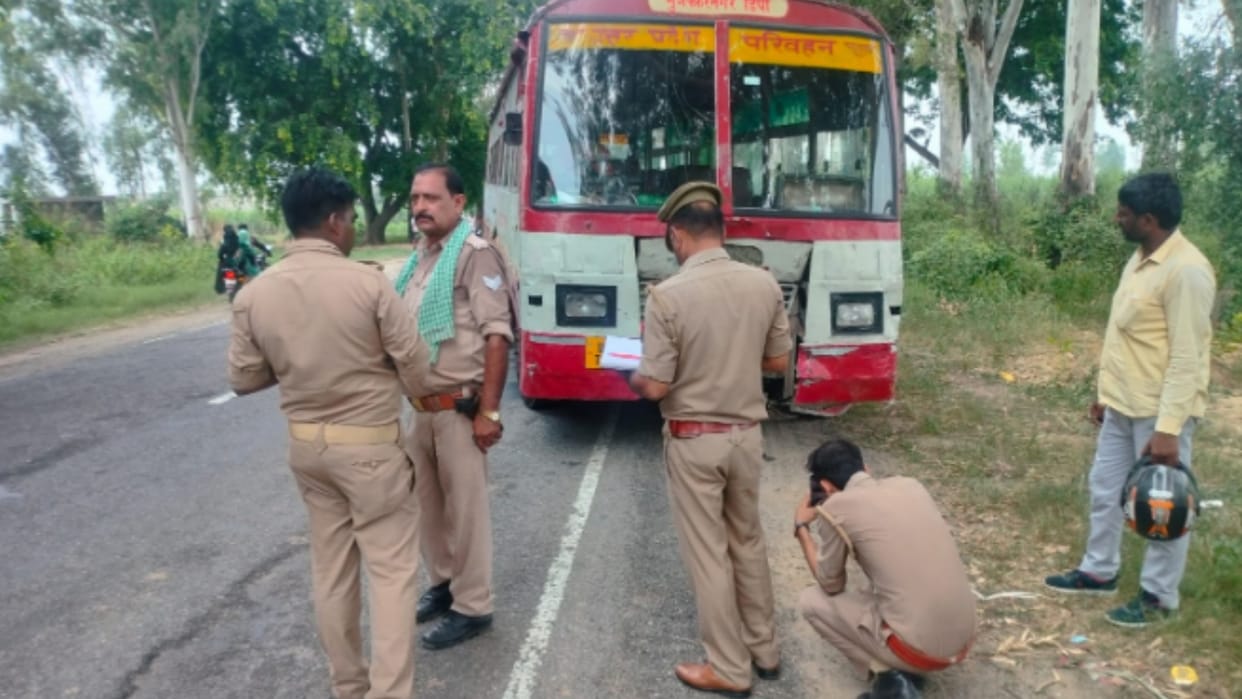 UP Roadways speeding bus crushed bike riders in Muzaffarnagar, two killed