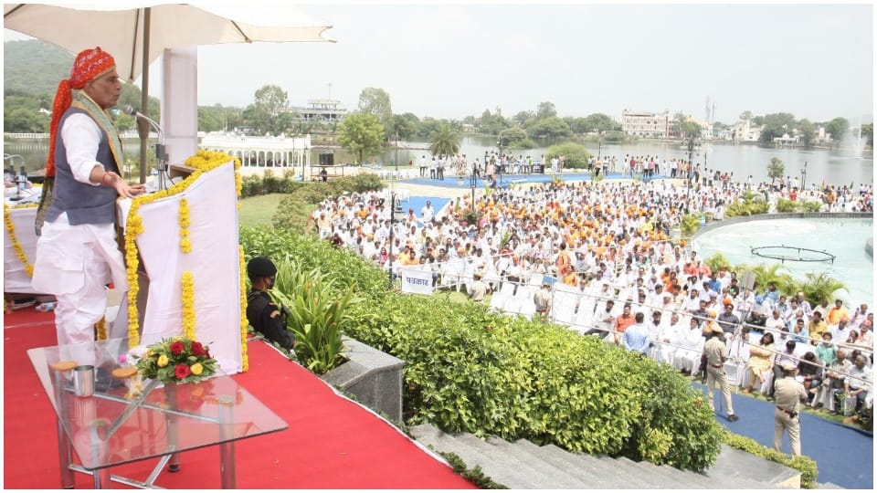 Defense Minister Rajnath Singh In Udaipur Pannadhay PM Modi