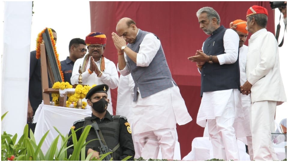 Defense Minister Rajnath Singh In Udaipur Pannadhay PM Modi