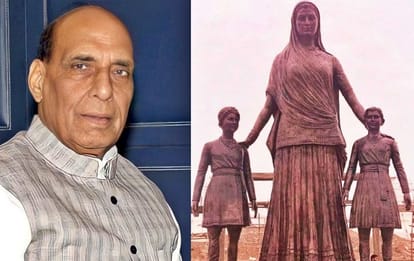 Defense Minister Rajnath Singh inaugurated the 9.6 feet statue of Pannadhay in Udaipur