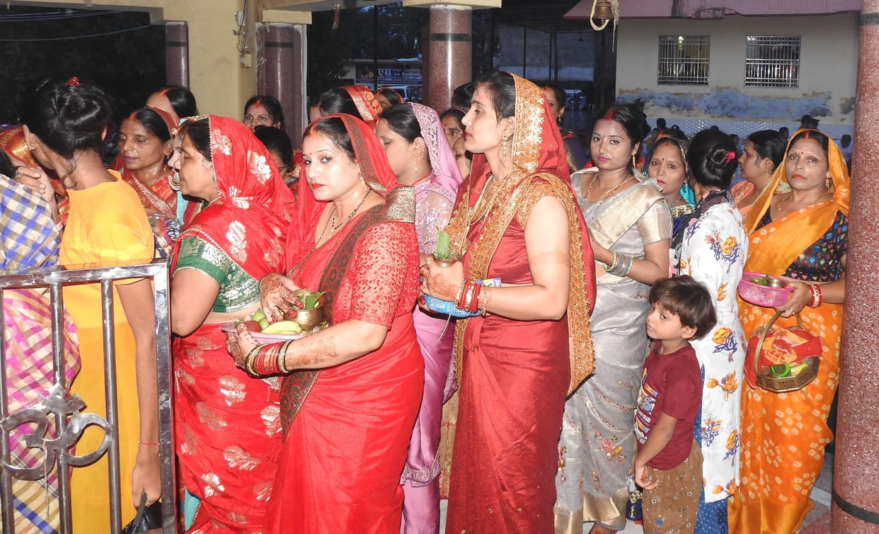 worshipped for long life of husband on hartalika teej