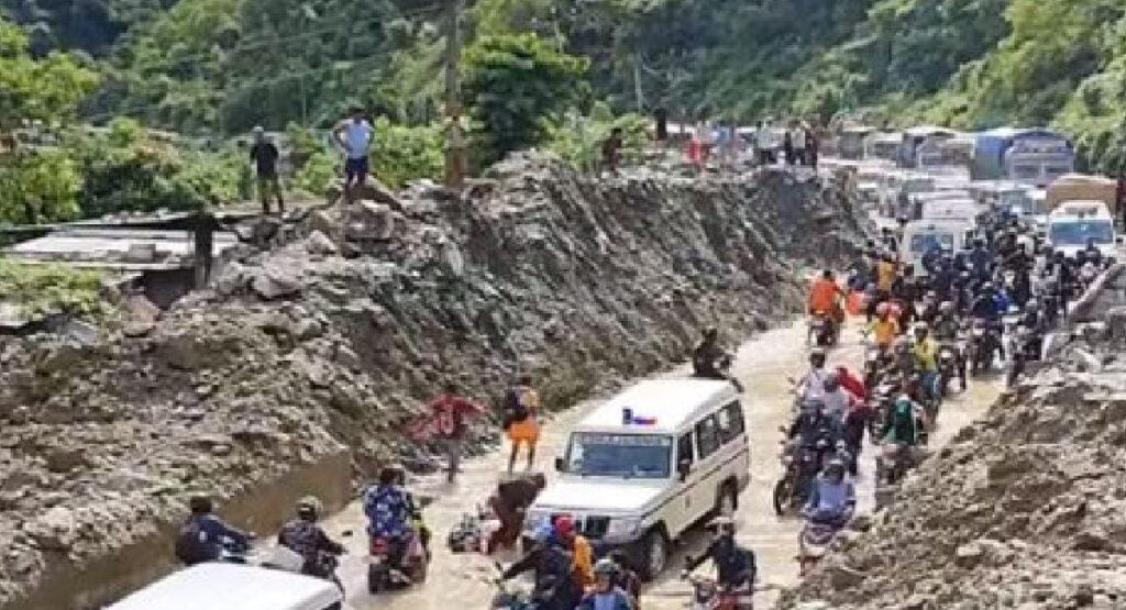 Pokhara-Kathmandu road affected by landslide for six hours