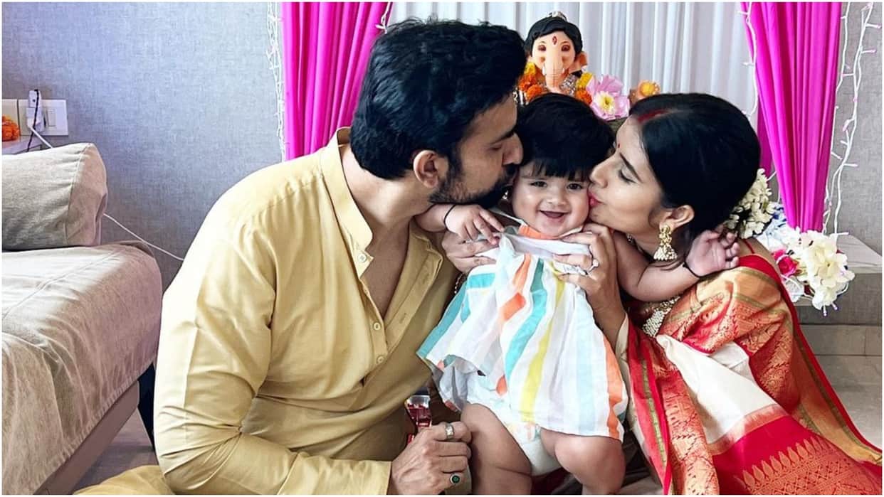 Charu Asopa and Rajeev Sen celebrated ganesh chaturthi together with daughter, fans get confuse