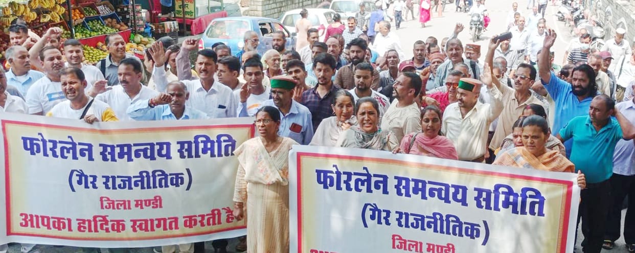 mandi news himachal news agitation mandi fourlane affected choti kashi