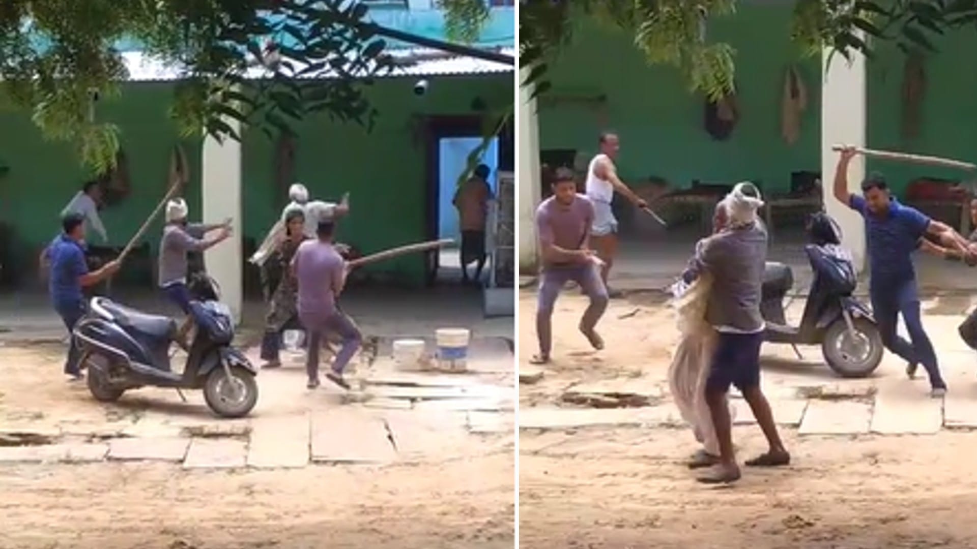 जमीन विवाद में बुजुर्ग को लाठियों से पीटा