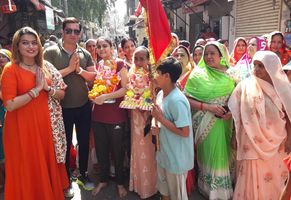 Ganpati installed in temples and homes