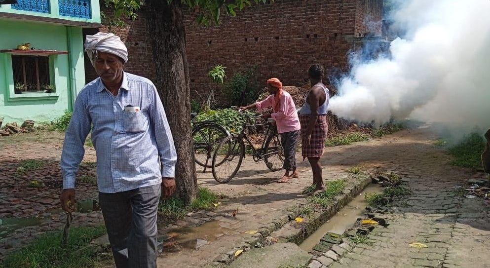Fogging took place in the village of dengue victim