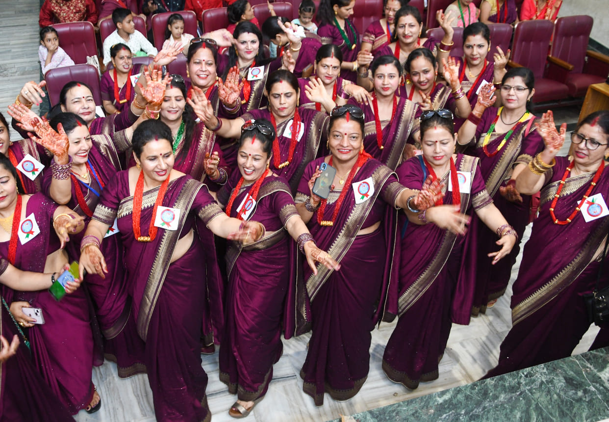 Women of Nepali society danced vigorously on Haritalika Teej