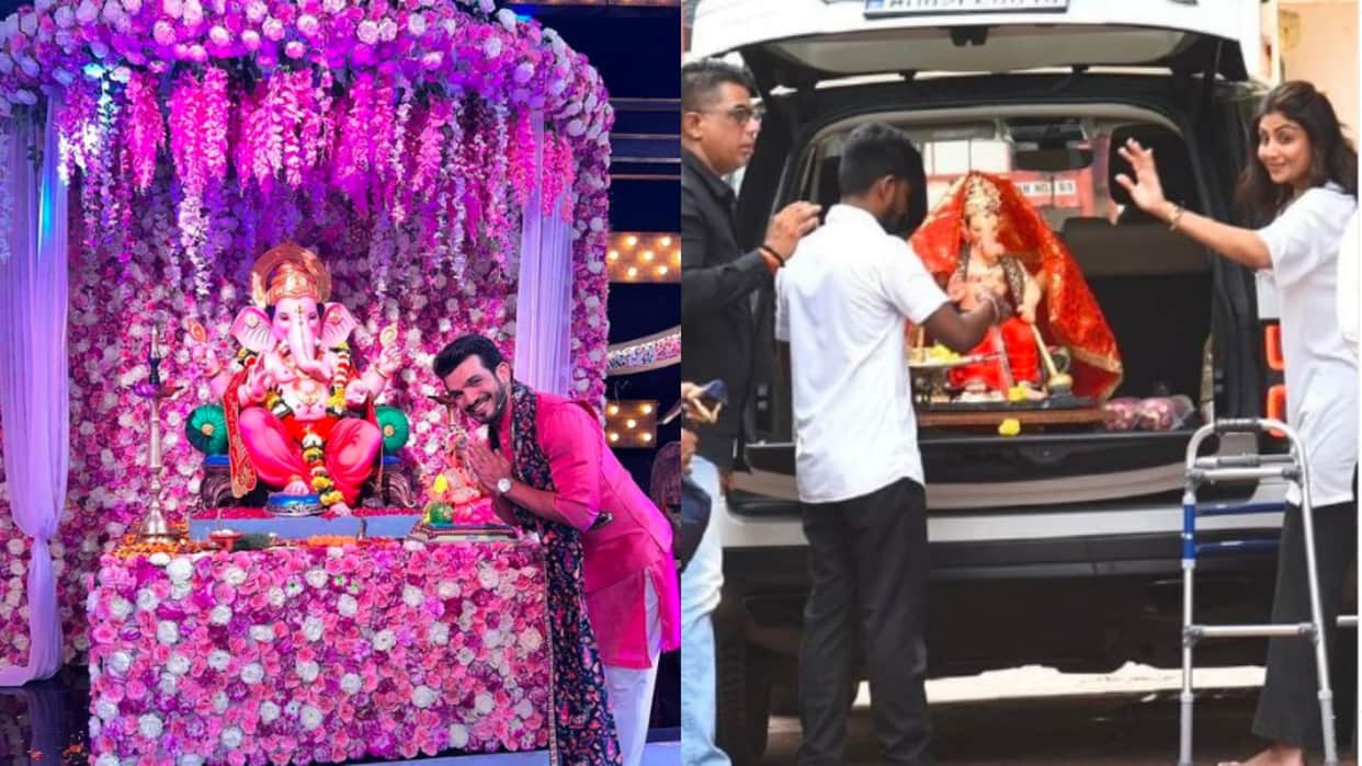ganesh chaturthi 2022 shilpa shetty arjun bijlani gurmeet chaudhary celebraties welcomed ganpati bappa at home