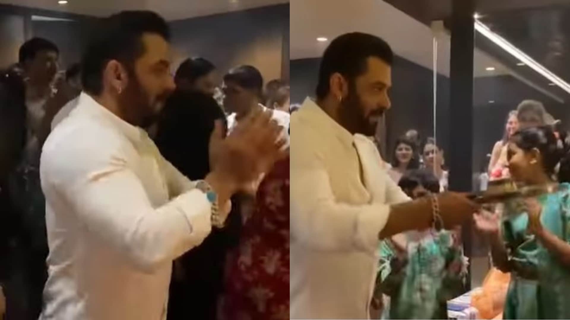 Ganesh Chaturthi salman khan reached sister arpita house to worship ganpati bappa