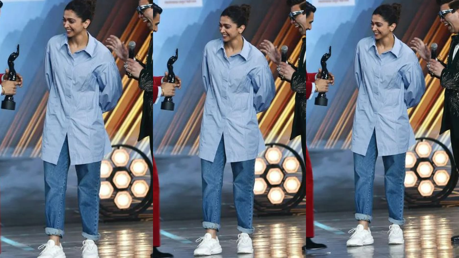 deepika padukone ditched red carpet gown wear oversized shirt with boyfriend jeans