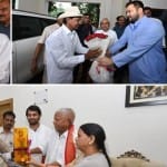 नीतीश कुमार और तेजस्वी यादव से तेलंगाना के सीएम केसीआर ने पटना में की मुलाकात।