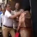 महिला को मारा थप्पड़।