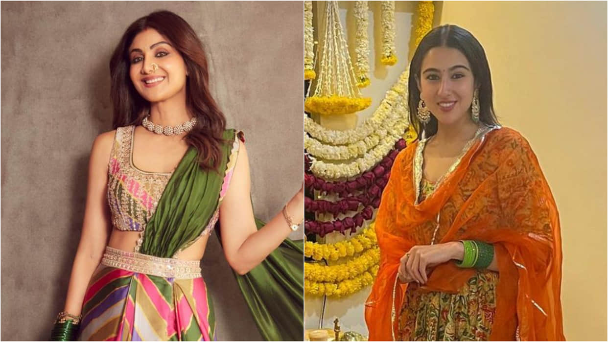 shilpa shetty to sara ali khan bollywood actress traditional look on ganesh utsav 2022