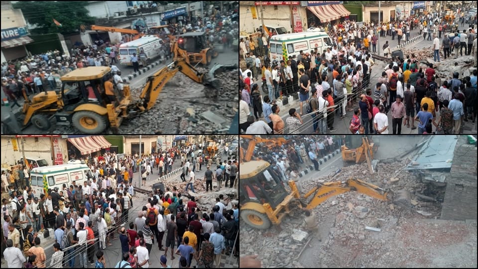 Building collapsed in Jammu Janipur, police and local people carried out rescue
