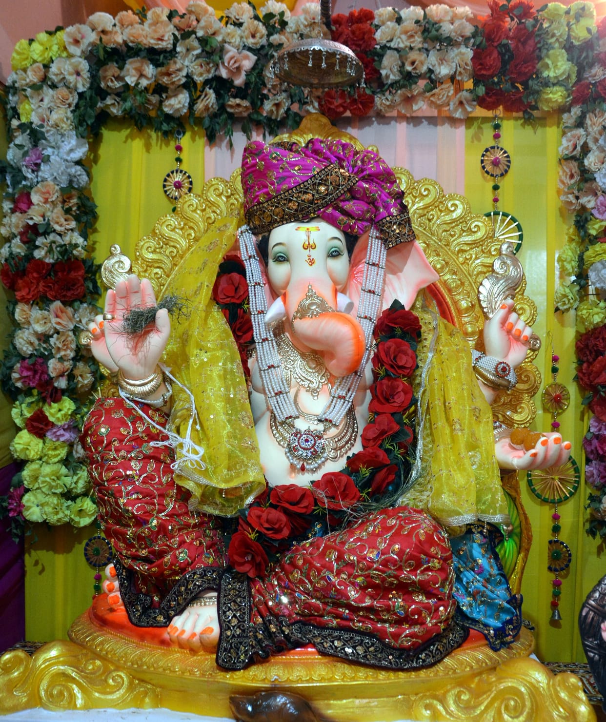 Ganpati's golden adornment, procession taken out with pomp