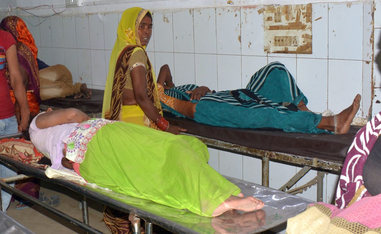 Hardoi, Treatment of patients on beds full, stretchers and benches