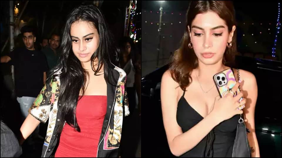 Nysa devgan and khushi kapoor party together at Mumbai restaurant social media users troll them for attitude