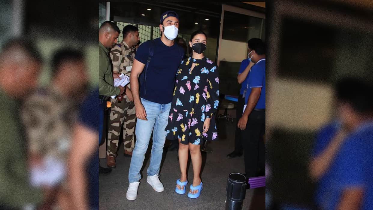 Brahmastra actress Alia Bhatt shows off her baby bump in a cute teddy bear printed black dress