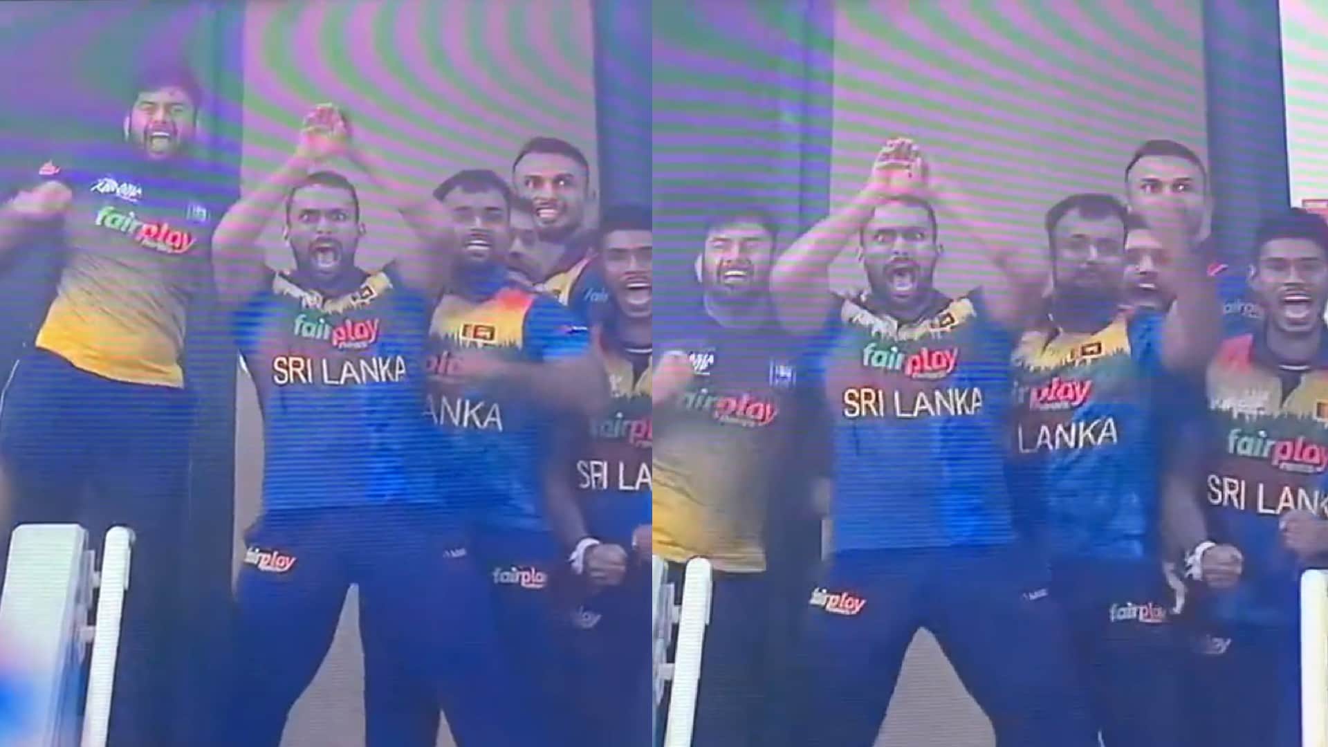 PAK vs SL Asia Cup 2022 Hasaranga neymar style Maheesh Theekshana arrow Chamika Karunaratne salute celebration